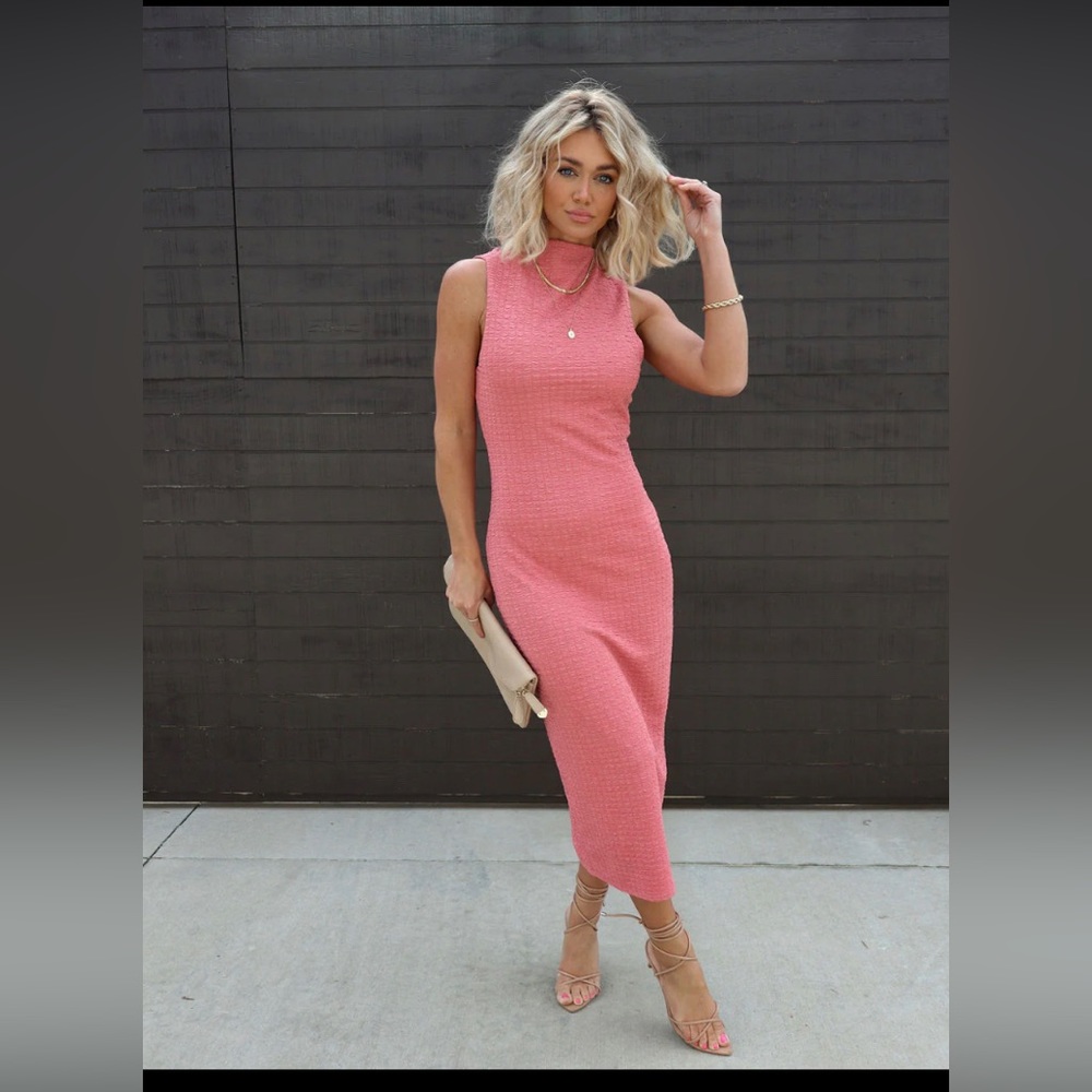 Vici Micaella textured midi dress open back